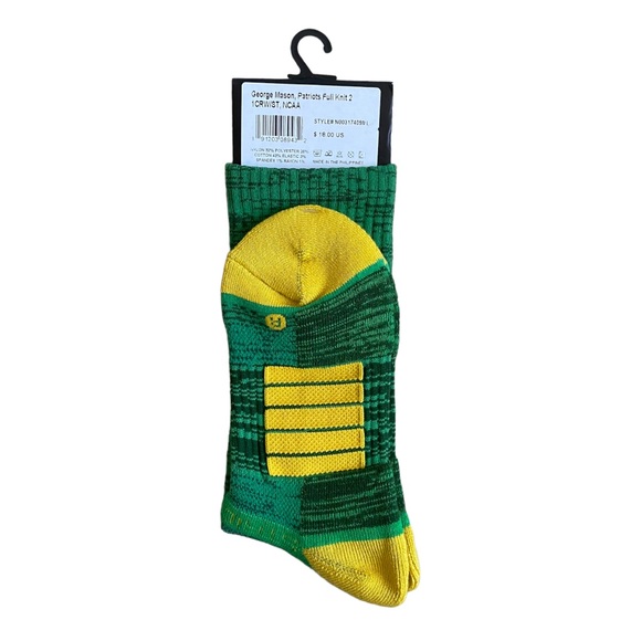 Strideline NCAA George Mason Patriots Full Knit Crew Socks - Picture 12 of 13